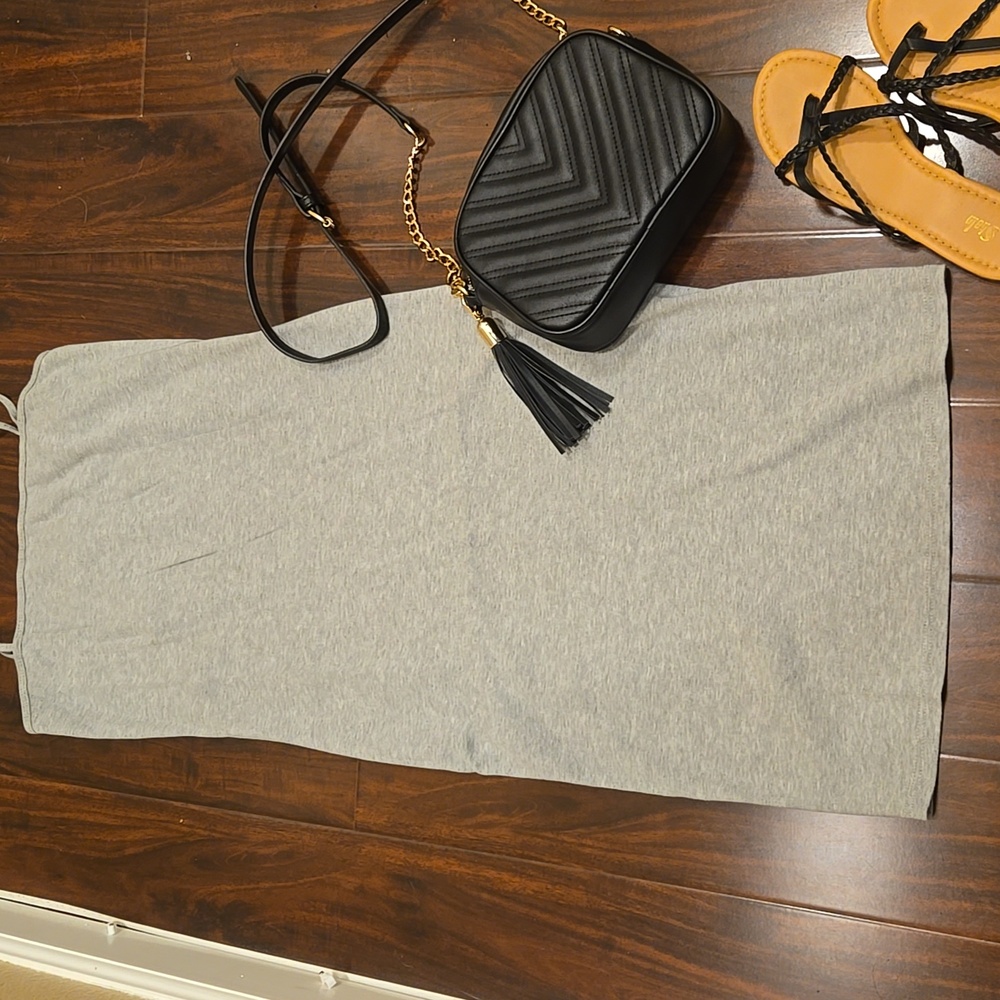 Topshop Light Gray Midi Dress - Picture 2 of 6